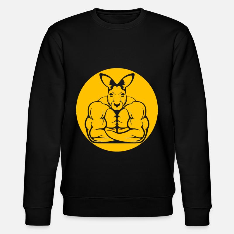 Känguru Muskeln - Stanley/Stella Unisex Bio-Sweatshirt CHANGER  - Schwarz