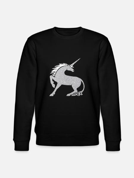 Silber Pferd Glitzer - Stanley/Stella Unisex Bio-Sweatshirt CHANGER  - Schwarz