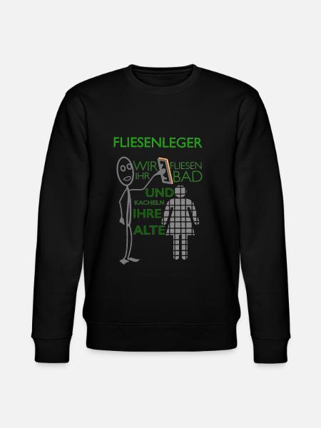 Lustiger Fliesenleger Spruch Geschenkidee - Stanley/Stella Unisex Bio-Sweatshirt CHANGER - Schwarz