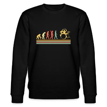 Drummer Evolution Schlagzeug Drumstick - Stanley/Stella Unisex Bio-Sweatshirt CHANGER  - Schwarz - Vorne - Nik (191cm) & Marisol (170cm)