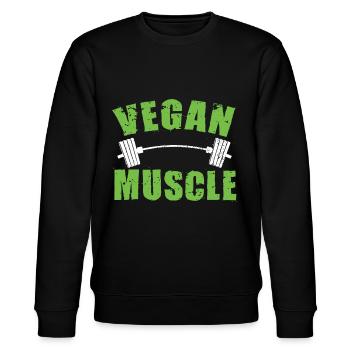 Vegan Bodybuilding Muskeln Training Gym - Stanley/Stella Unisex Bio-Sweatshirt CHANGER  - Schwarz - Vorne - Nik (191cm) & Marisol (170cm)