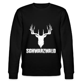 Schwarzwald Hirsch Reh Rentier Wald Rotwild - Stanley/Stella Unisex Bio-Sweatshirt CHANGER  - Schwarz - Vorne - Nik (191cm) & Marisol (170cm)