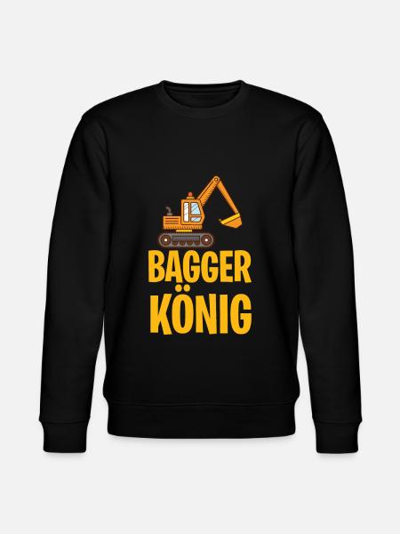 Bagger König Baggerfahrer Kinder - Stanley/Stella Unisex Bio-Sweatshirt CHANGER  - Schwarz