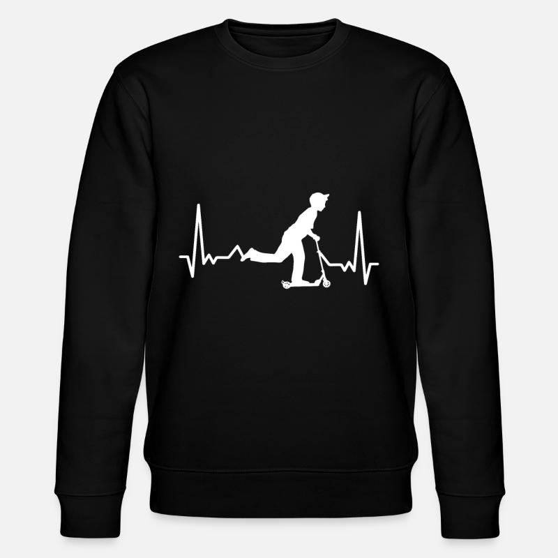 Scooter Heartbeat Roller Stunts - Stanley/Stella CHANGER Unisex Organic Sweatshirt - black