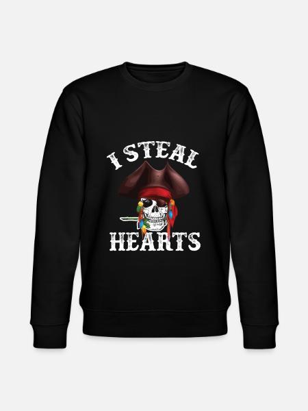 Piraten Herz Pirat Seeräuber Piratenhut - Stanley/Stella Unisex Bio-Sweatshirt CHANGER  - Schwarz