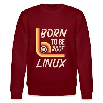 Linux Né pour être root Retro Admin Nerd Geek - Sweat bio CHANGER Stanley/Stella Unisexe - bordeaux - Devant - Nik (191cm) & Marisol (170cm)