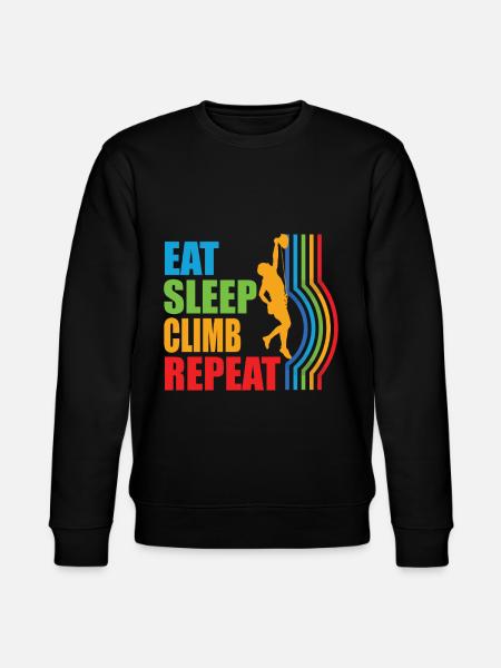 Eet slaapklim Herhaal boulderen klimmen - Stanley/Stella Uniseks bio-sweatshirt CHANGER  - zwart
