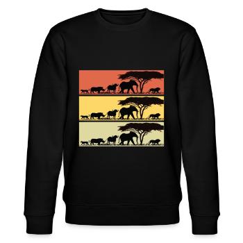 Safari Africa Retro Lion Girafe Éléphants - Sweat bio CHANGER Stanley/Stella Unisexe - noir - Devant - Nik (191cm) & Marisol (170cm)
