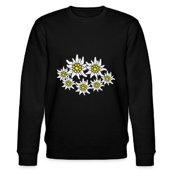 Edelweiß Alpen Berge Alpen-Edelweiß Wandern - Stanley/Stella Unisex Bio-Sweatshirt CHANGER  - Schwarz - Vorne - Nik (191cm) & Marisol (170cm)