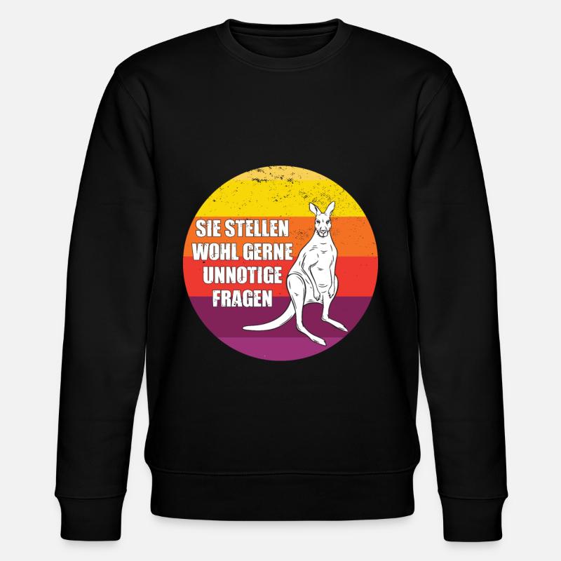 Känguru Retro Beuteltiere Australien - Stanley/Stella Unisex Bio-Sweatshirt CHANGER  - Schwarz