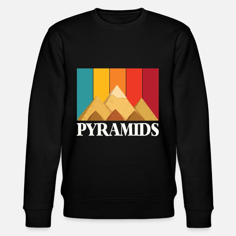 Pyramids Giza Egypt Retro Sphinx - Stanley/Stella CHANGER Unisex Organic Sweatshirt - black