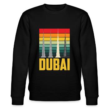 Dubai Skyscraper Burj Khalifa Retro UAE - Stanley/Stella CHANGER Unisex Organic Sweatshirt - black - Front - Nik (191cm) & Marisol (170cm)