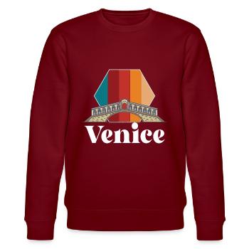 Venedig Kanal Gondel Italien Lagune Meer - Stanley/Stella Unisex Bio-Sweatshirt CHANGER  - Burgunderrot - Vorne - Nik (191cm) & Marisol (170cm)