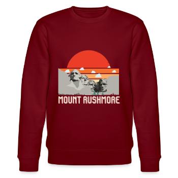 Mount Rushmore Dakota Mountains America USA - Stanley/Stella CHANGER Unisex Organic Sweatshirt - burgundy - Front - Nik (191cm) & Marisol (170cm)