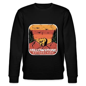 Yellowstone National Park Souvenir Grizzly Bear Wyomi - Stanley/Stella CHANGER Unisex Organic Sweatshirt - black - Front - Nik (191cm) & Marisol (170cm)