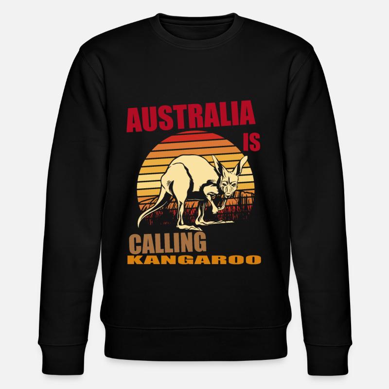 Känguru Retro Australien Calling Outback - Stanley/Stella Unisex Bio-Sweatshirt CHANGER  - Schwarz