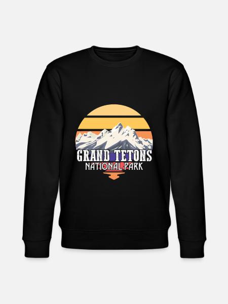 Grand Tetons Souvenir Mountains Parco nazionale del Wyoming - Felpa ecologica unisex CHANGER di Stanley/Stella - nero