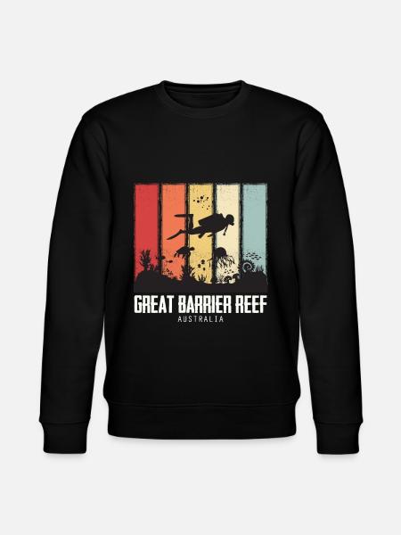 Dykking på Great Barrier Reef i Australia, korallrev - Stanley/Stella CHANGER økologisk unisex-sweatshirt - svart