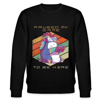 Video Games Gamer Paused My Game Retro Gaming Peng - Stanley/Stella CHANGER Unisex Organic Sweatshirt - black - Front - Nik (191cm) & Marisol (170cm)