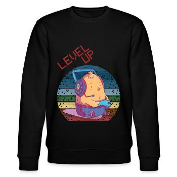 Niveau vers le haut Gamer Jeux vidéo Retro Vintage Gaming Ch - Sweat bio CHANGER Stanley/Stella Unisexe - noir - Devant - Nik (191cm) & Marisol (170cm)