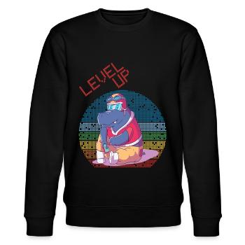 Niveau vers le haut Gamer Jeux vidéo Retro Vintage Gaming Où - Sweat bio CHANGER Stanley/Stella Unisexe - noir - Devant - Nik (191cm) & Marisol (170cm)