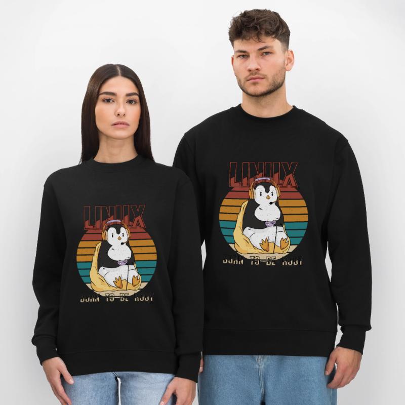 Linux Gamer Root Party Cool Penguin Nerd Programs Stanley/Stella CHANGER Unisex Organic Sweatshirt