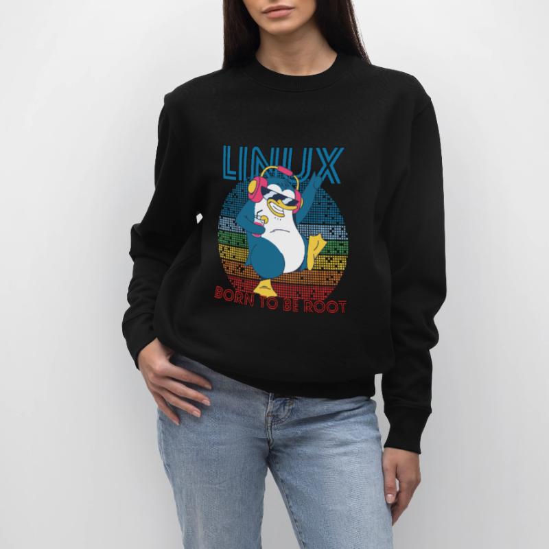 Root Party Penguin Retro Linux Cool Nerd Programmes Sweat bio CHANGER Stanley/Stella Unisexe