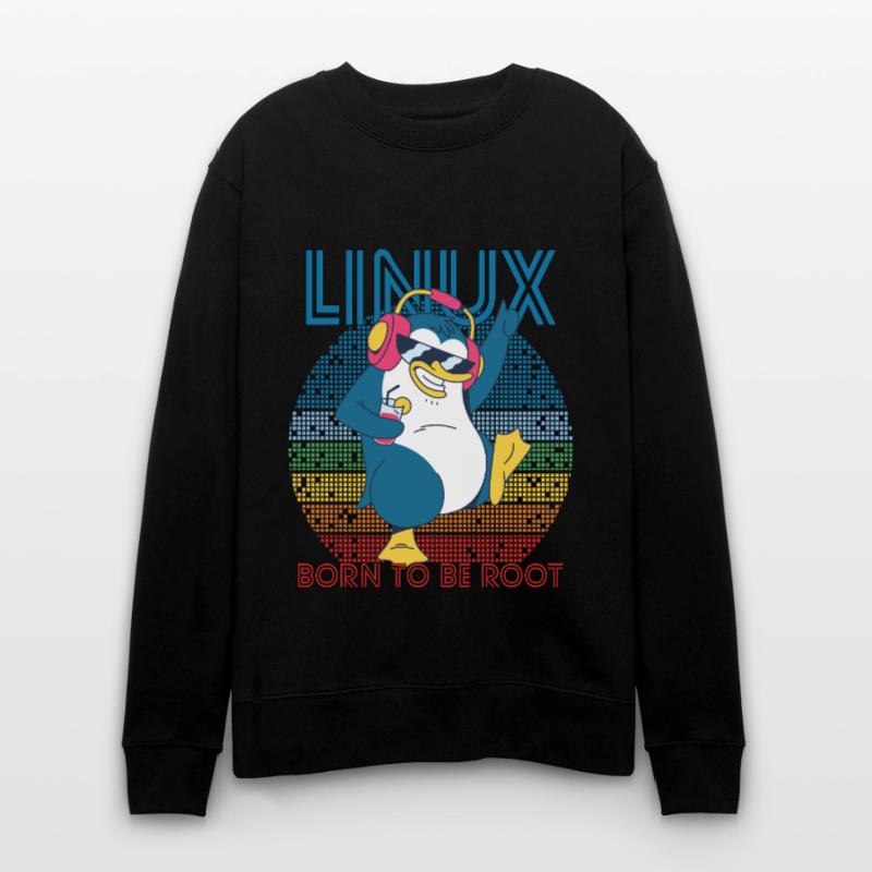 Root Party Penguin Retro Linux Cool Nerd Programme Stanley/Stella Unisex Bio-Sweatshirt CHANGER 