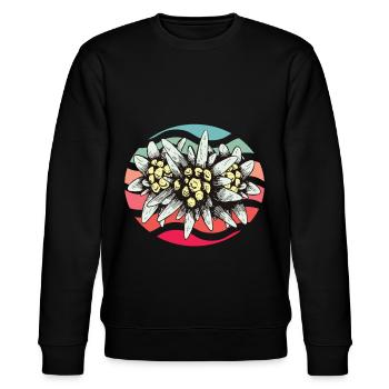 Edelweiss Vintage Schweiz Souvenir Wandern Alpen B - Stanley/Stella Unisex Bio-Sweatshirt CHANGER  - Schwarz - Vorne - Nik (191cm) & Marisol (170cm)