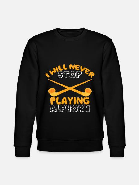 Alphorn playing from Alpen musical instrument in the S - Stanley/Stella CHANGER Unisex Organic Sweatshirt - black