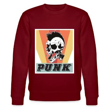 Punk Rock Musik Punks Rocking - Stanley/Stella Unisex Bio-Sweatshirt CHANGER  - Burgunderrot - Vorne - Nik (191cm) & Marisol (170cm)