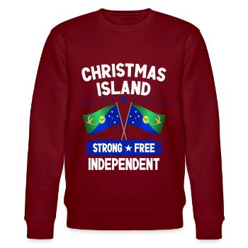 Christmas Island - Stanley/Stella CHANGER Unisex Organic Sweatshirt - burgundy - Front - Nik (191cm) & Marisol (170cm)