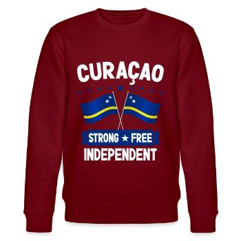 Curaçao - Stanley/Stella Unisex Bio-Sweatshirt CHANGER  - Burgunderrot - Vorne - Nik (191cm) & Marisol (170cm)
