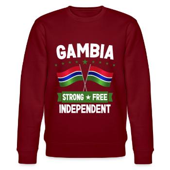 Gambia - Stanley/Stella Unisex Bio-Sweatshirt CHANGER  - Burgunderrot - Vorne - Nik (191cm) & Marisol (170cm)