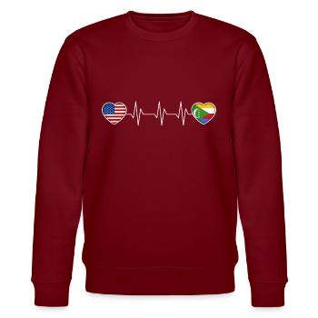 Comoros - Stanley/Stella CHANGER Unisex Organic Sweatshirt - burgundy - Front - Nik (191cm) & Marisol (170cm)