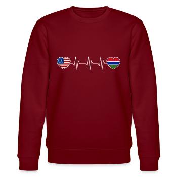 Gambia - Stanley/Stella Unisex Bio-Sweatshirt CHANGER  - Burgunderrot - Vorne - Nik (191cm) & Marisol (170cm)