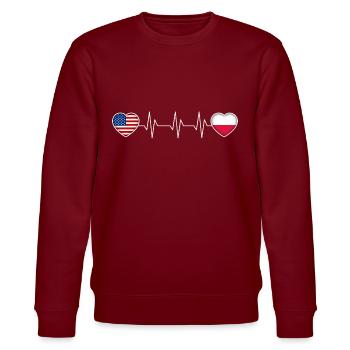 Polen - Stanley/Stella Unisex Bio-Sweatshirt CHANGER  - Burgunderrot - Vorne - Nik (191cm) & Marisol (170cm)