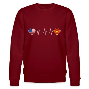 Macedonia - Stanley/Stella CHANGER Unisex Organic Sweatshirt - burgundy - Front - Nik (191cm) & Marisol (170cm)