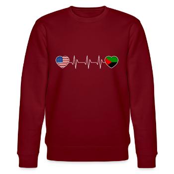 Martinique - Stanley/Stella Unisex Bio-Sweatshirt CHANGER  - Burgunderrot - Vorne - Nik (191cm) & Marisol (170cm)