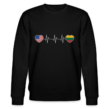 Lithuania - Stanley/Stella CHANGER Unisex Organic Sweatshirt - black - Front - Nik (191cm) & Marisol (170cm)