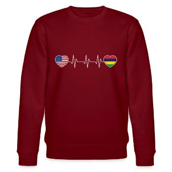 Mauritius - Stanley/Stella Unisex Bio-Sweatshirt CHANGER  - Burgunderrot - Vorne - Nik (191cm) & Marisol (170cm)