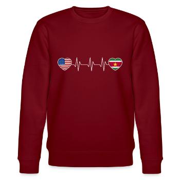 Suriname - Stanley/Stella CHANGER Unisex Organic Sweatshirt - burgundy - Front - Nik (191cm) & Marisol (170cm)