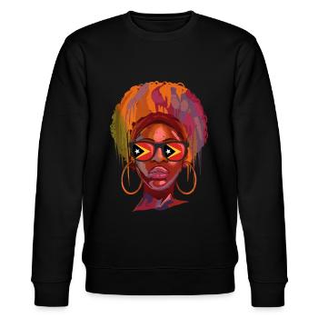 East Timor - Stanley/Stella CHANGER Unisex Organic Sweatshirt - black - Front - Nik (191cm) & Marisol (170cm)