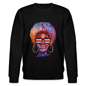 Costa Rica - Stanley/Stella Unisex Bio-Sweatshirt CHANGER  - Schwarz - Vorne - Nik (191cm) & Marisol (170cm)