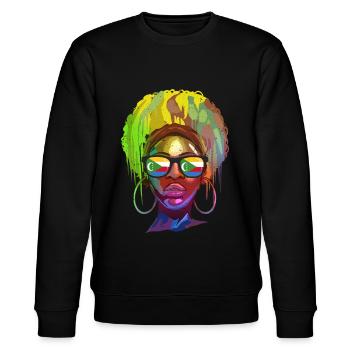 Comoros - Stanley/Stella CHANGER Unisex Organic Sweatshirt - black - Front - Nik (191cm) & Marisol (170cm)