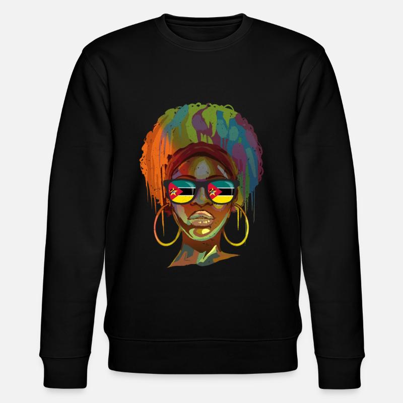 Mosambik - Stanley/Stella Unisex Bio-Sweatshirt CHANGER  - Schwarz