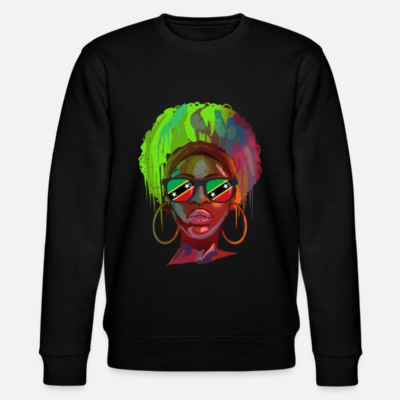 St. Kitts und Nevis - Stanley/Stella Unisex Bio-Sweatshirt CHANGER  - Schwarz