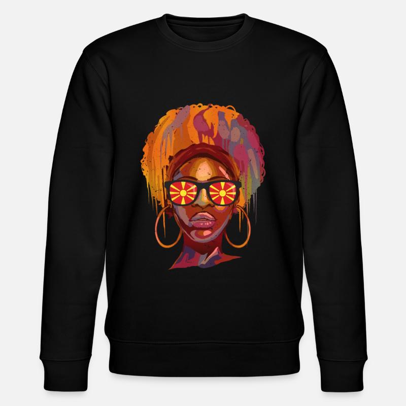 Nordmazedonien - Stanley/Stella Unisex Bio-Sweatshirt CHANGER  - Schwarz
