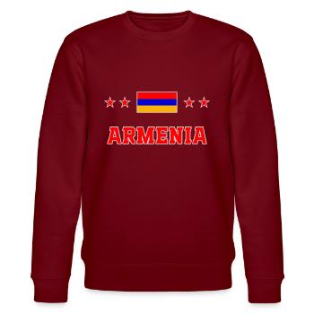 Armenien - Stanley/Stella Unisex Bio-Sweatshirt CHANGER  - Burgunderrot - Vorne - Nik (191cm) & Marisol (170cm)