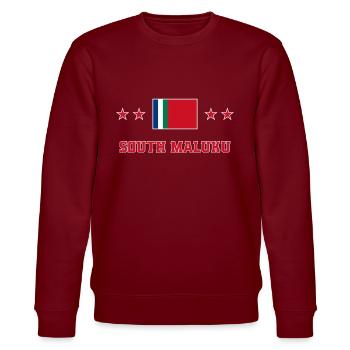 South Maluku - Stanley/Stella CHANGER Unisex Organic Sweatshirt - burgundy - Front - Nik (191cm) & Marisol (170cm)